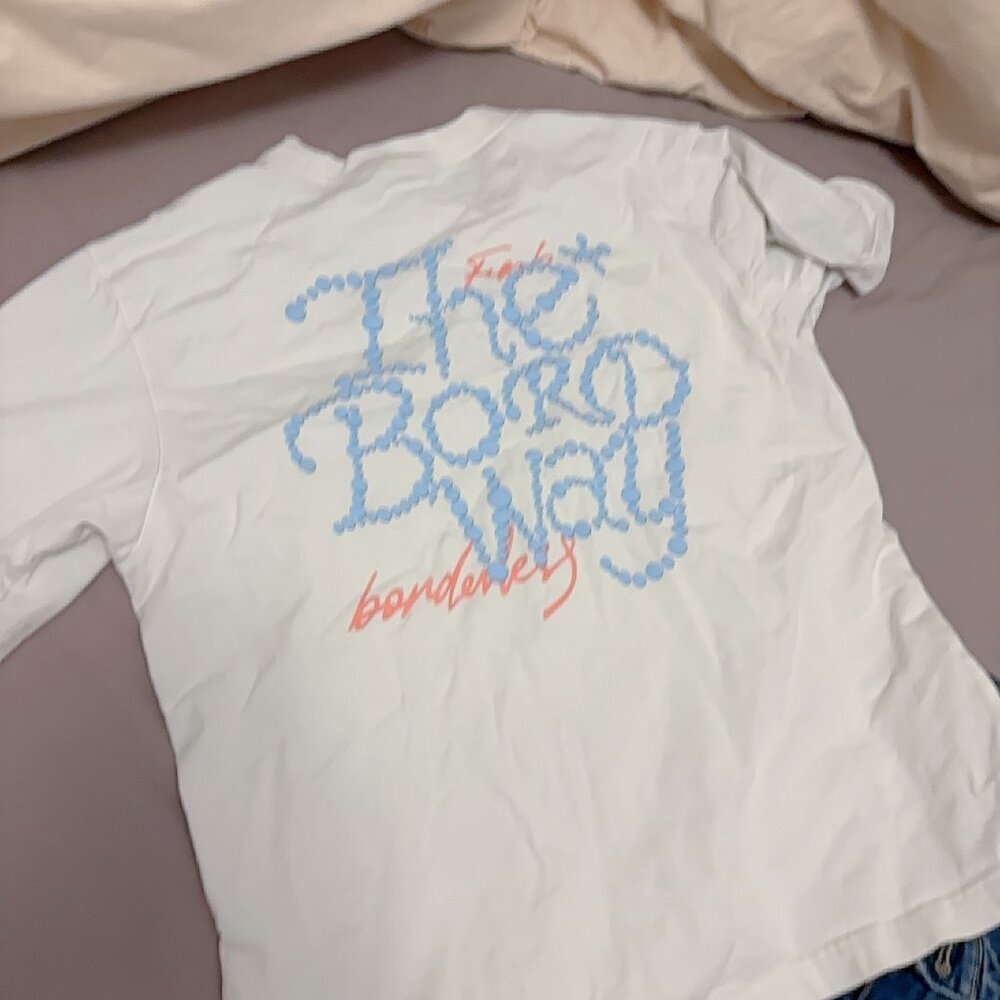 White Graphic T Shirt The Road Back Print Casual Tee